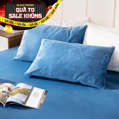 Bộ ga chun nỉ nhung mềm mịn giữ ấm Amando Sol 3 chi tiết - Ảnh 2