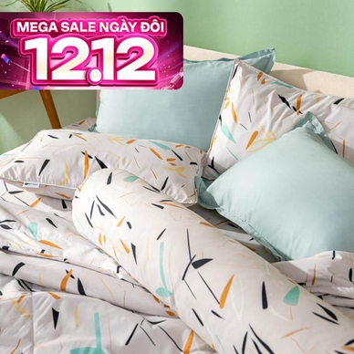 Bộ Ga chun microfiber Amando Ellie họa tiết 4 chi tiết M03 - Ảnh 2