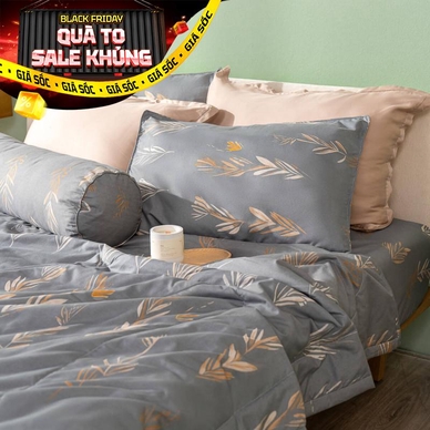 Bộ Ga chun microfiber Amando Ellie họa tiết 4 chi tiết M05 - Ảnh 2