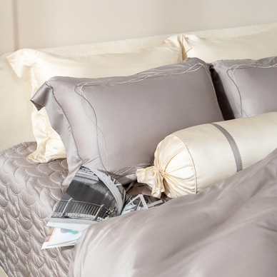 Bộ Chăn ga lụa tencel cao cấp Amando Soulmate 7 chi tiết màu Xám - Ảnh 2