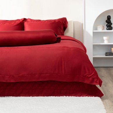 Bộ Chăn ga cưới lụa tencel cao cấp Amando Soulmate 7 chi tiết màu Đỏ - Ảnh 7