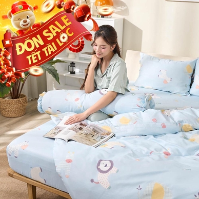 Bộ ga chun sợi gỗ thiên nhiên tencel Amando Aleena 4 chi tiết - Thumbnail