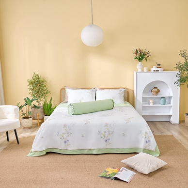 Bộ chăn ga phủ sợi gỗ thiên nhiên Amando Jamila 5 chi tiết LC007 - Ảnh 3