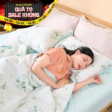 Bộ chăn ga chun sợi gỗ thiên nhiên Amando Jamila 5 chi tiết LC010 - Ảnh 2