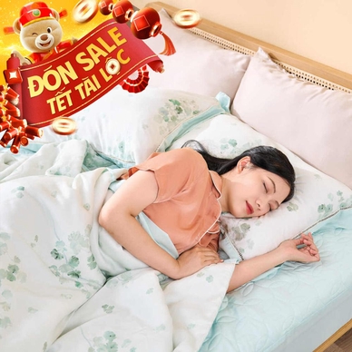 Bộ chăn ga chun sợi gỗ thiên nhiên Amando Jamila 5 chi tiết LC010 - Ảnh 2