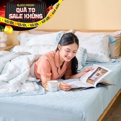 Bộ chăn ga chun sợi gỗ thiên nhiên Amando Jamila 5 chi tiết LC011 - Ảnh 2