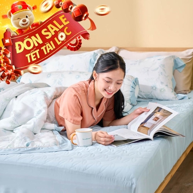 Bộ chăn ga chun sợi gỗ thiên nhiên Amando Jamila 5 chi tiết LC011 - Ảnh 2