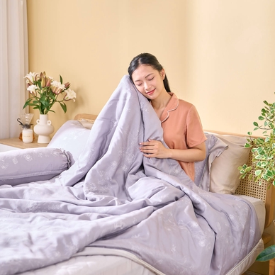 Bộ chăn ga chun sợi gỗ thiên nhiên Amando Jamila 5 chi tiết LC012 - Ảnh 2