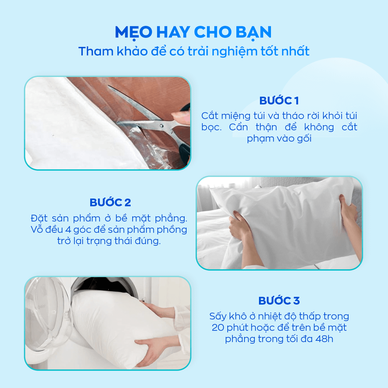Gối lông vũ nhân tạo Goodnight Mochi siêu êm chuẩn khách sạn 5 sao - Ảnh 7