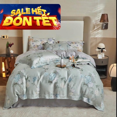 Bộ ga chun Lụa tencel cao cấp Amando Bliss 4 chi tiết mã TC008 - Ảnh 2