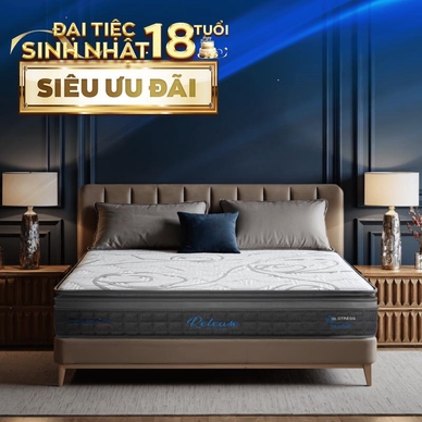 [Mới - Độc quyền] Nệm lò xo độc lập phân 5 vùng nâng đỡ chuyên sâu Dunlopillo de.Stress Release - Ảnh 2