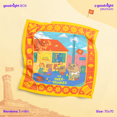 Khăn Goodnight Bandana lụa latin phiên bản linh vật - Ảnh 3