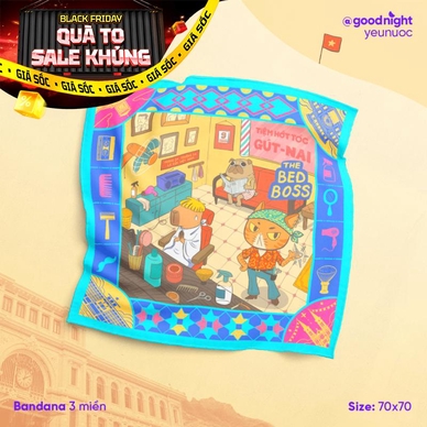 Khăn Goodnight Bandana lụa latin phiên bản linh vật - Ảnh 2