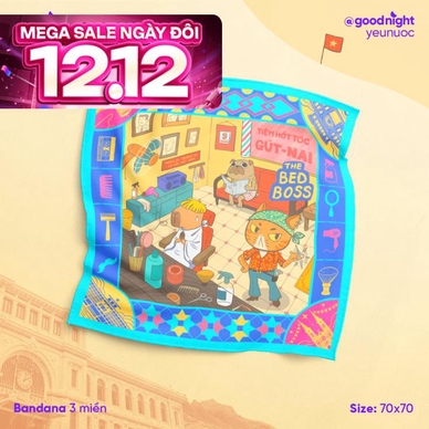 Khăn Goodnight Bandana lụa latin phiên bản linh vật - Ảnh 2