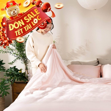 Bộ chăn ga chun chần Lụa Tencel cao cấp Amando Élan 5 chi tiết TC002 - Thumbnail