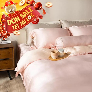 Bộ chăn ga phủ chần Lụa Tencel cao cấp Amando Élan 5 chi tiết TC002 - Thumbnail