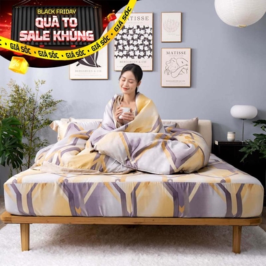 Bộ ga chun Lụa tencel cao cấp Amando Bliss 4 chi tiết mã TC007 - Thumbnail