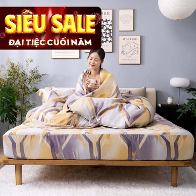 Bộ ga chun Lụa tencel cao cấp Amando Bliss 4 chi tiết mã TC007 - Thumbnail
