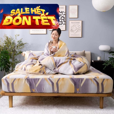 Bộ ga chun Lụa tencel cao cấp Amando Bliss 4 chi tiết mã TC007 - Thumbnail