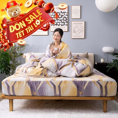 Bộ ga chun Lụa tencel cao cấp Amando Bliss 4 chi tiết mã TC007 - Thumbnail