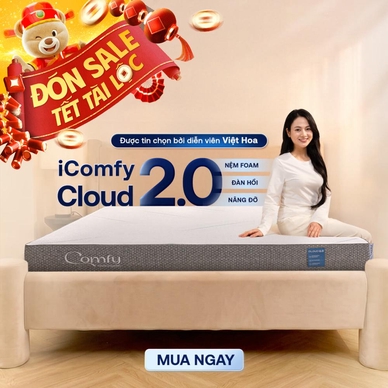 Nệm foam Comfy Cloud 2.0 siêu đàn hồi dày 15cm - Thumbnail