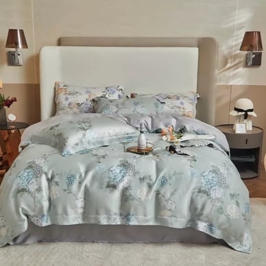 Bộ ga chun Lụa tencel cao cấp Amando Bliss 4 chi tiết mã TC008 - Thumbnail
