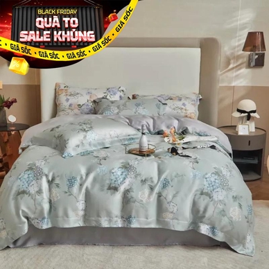 Bộ ga chun Lụa tencel cao cấp Amando Bliss 4 chi tiết mã TC008 - Thumbnail