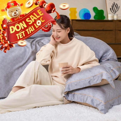 Bộ chăn ga chun chần Lụa Tencel cao cấp Amando Élan 5 chi tiết TC003 - Thumbnail