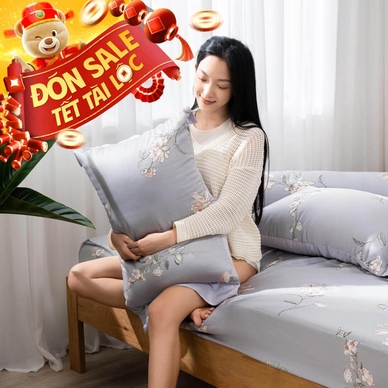 Bộ ga chun Lụa tencel cao cấp Amando Bliss 4 chi tiết mã TC005 - Thumbnail