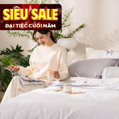 Bộ chăn ga phủ chần lụa tencel cao cấp Amando Élan 5 chi tiết màu xám - Thumbnail