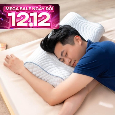 Gối foam Goodnight Nori 1.0 lượn sóng nâng đỡ cổ vai gáy - Thumbnail