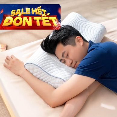 Gối foam Goodnight Nori 1.0 lượn sóng nâng đỡ cổ vai gáy - Thumbnail