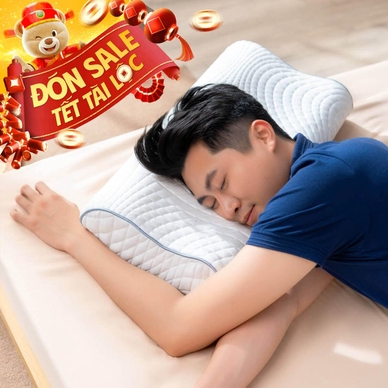 Gối foam Goodnight Nori 1.0 lượn sóng nâng đỡ cổ vai gáy - Thumbnail