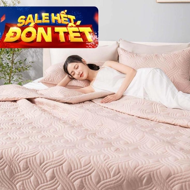 Bộ chăn chần, vỏ gối Microfiber mềm mại, kháng khuẩn Amando Luna 3 chi tiết - Thumbnail