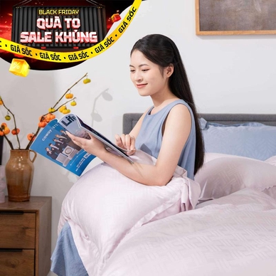 Bộ chăn ga Lụa tencel cao cấp Amando Lagom 5 chi tiết Màu Tím - Thumbnail