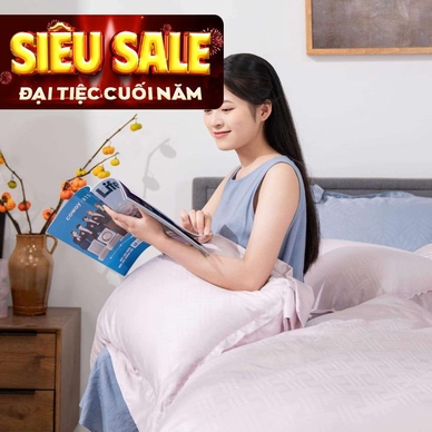 Bộ chăn ga Lụa tencel cao cấp Amando Lagom 5 chi tiết Màu Tím - Thumbnail