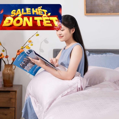 Bộ chăn ga Lụa tencel cao cấp Amando Lagom 5 chi tiết Màu Tím - Thumbnail