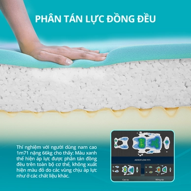 Nệm foam Nhật Bản Aeroflow Fit Plus kháng khuẩn dày 20cm - Ảnh 6