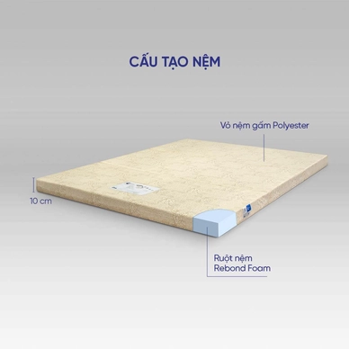 Nệm foam Goodnight Eva gấp 3 nâng đỡ dày 10cm - Ảnh 5