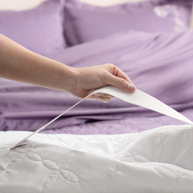 Bộ ga phủ chăn chần Amando thêu cotton satin màu tím - Ảnh 7