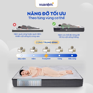 Nệm lò xo Amando Elite Original túi độc lập tiêu chuẩn khách sạn 5 sao dày 23cm - Ảnh 7