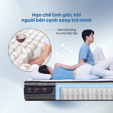 Nệm lò xo túi độc lập Amando Elite Plus giảm tiếng ồn dày 25cm - Ảnh 6