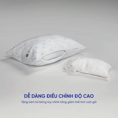 Gối lông vũ nhân tạo Amando Coolflex cao cấp tùy chỉnh độ cao - Ảnh 8