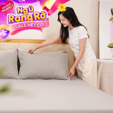 Bộ ga chun polyester gấm Amando Ellie đơn sắc 4 chi tiết Màu Xám - Ảnh 2