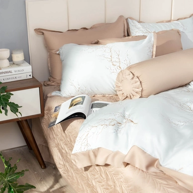 Bộ chăn ga phủ sợi gỗ thiên nhiên Amando Jamila 5 chi tiết LC001 - Ảnh 5