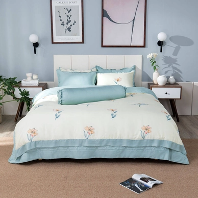 Bộ chăn ga phủ sợi gỗ thiên nhiên Amando Jamila 5 chi tiết LC002 - Ảnh 4