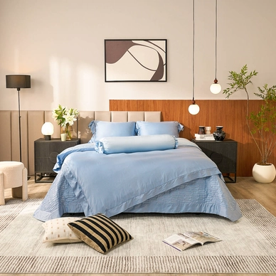 Bộ chăn ga chun chần lụa tencel cao cấp Amando Élan 5 chi tiết (TC001 và TC005) - Ảnh 24