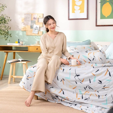 Bộ Ga chun microfiber Amando Ellie họa tiết 4 chi tiết M03 - Ảnh 9