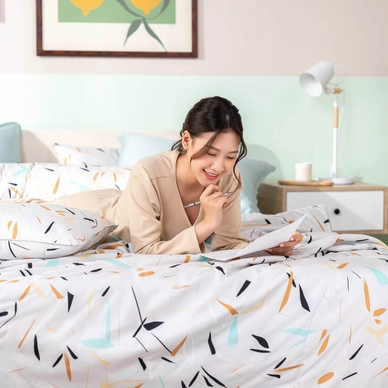 Bộ Ga chun microfiber Amando Ellie họa tiết 4 chi tiết M03 - Ảnh 3