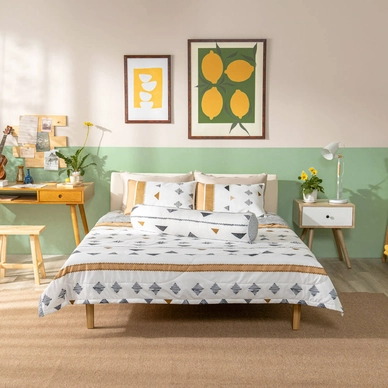 Bộ Ga chun microfiber Amando Ellie họa tiết 4 chi tiết M04 - Ảnh 4